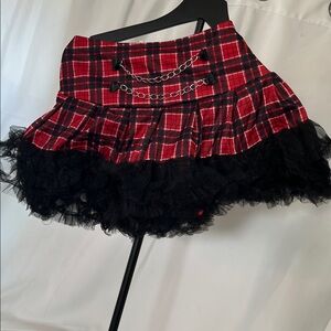 Chic Plaid Mini Skirt with Chain Accents